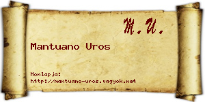 Mantuano Uros névjegykártya